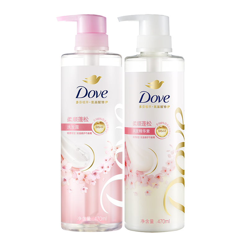 Dove 多芬 植萃樱花0硅油洗发水470ml 盈润发素470ml轻盈滋养 53.74元（需买3件，