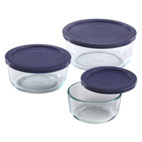 Pyrex 带盖玻璃食品储存容器套装 6 件套 到手约￥180.28