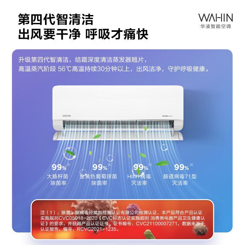 WAHIN 华凌 空调大1.5匹HL1Pro新一级变频超省电大风口卧室壁挂式挂机 1438.2元