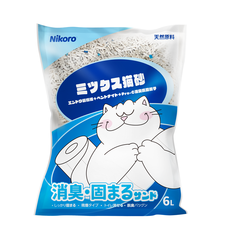 Nikoro 妮可露Nikoro 混合猫砂2.5kg*6包+矿混猫砂2.5kg*4包 114元（需用券）