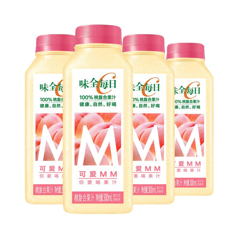 WEICHUAN 味全 每日C复合桃汁300ml*4冷藏果蔬汁饮料 11.12元（需买3件，需用券）