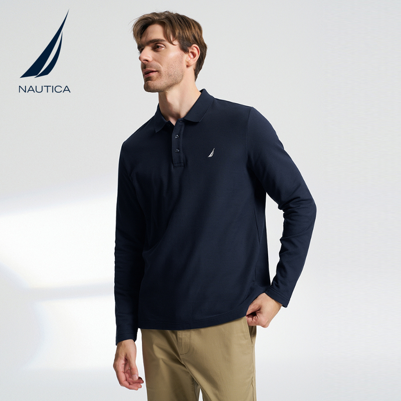 NAUTICA 诺帝卡 男士春季自发热舒适休闲重磅POLO衫T恤 300.49元（需用券）