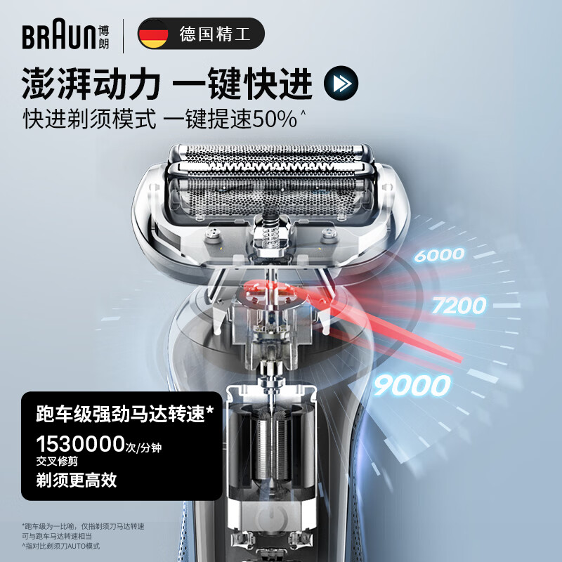 以旧换新补贴：BRAUN 博朗 雷霆5系Pro 52-A1000s 电动剃须刀 远空蓝 礼盒款 386.41