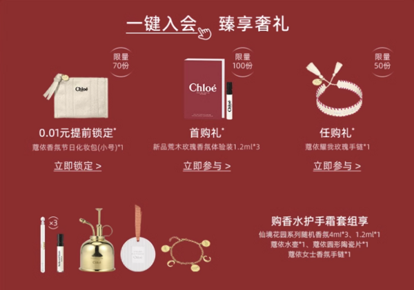 Chloé 蔻依 仙境花园系列香水手霜（木兰诗语香水50ml+护手霜50ml+随机香氛4ml*3+1.2ml+水壶*1+圆形陶瓷片*1+红包*1）