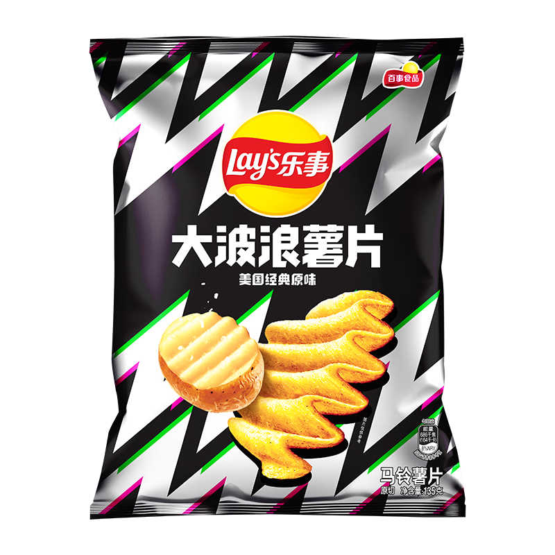 plus会员、需首购：乐事（Lays）大波浪薯片 原味 135克*12袋+凑单品 主商品63.1