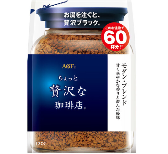 AGF 轻度烘焙 轻奢咖啡店 速溶黑咖啡 摩登·混合口味 120g ￥20.75