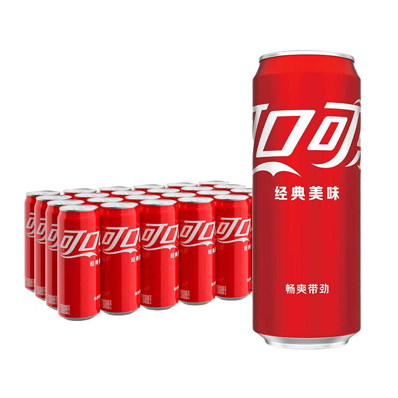 PLUS会员、需首购：Coca-Cola 可口可乐 碳酸汽水 摩登罐 330ml*24罐 44.11元包邮（