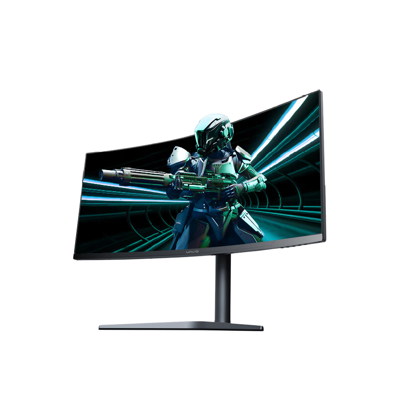 PLUS会员：VAVG G34QVX 34英寸 HVA 曲面 FreeSync 显示器（3440×1440、240Hz、100%sRGB、HD