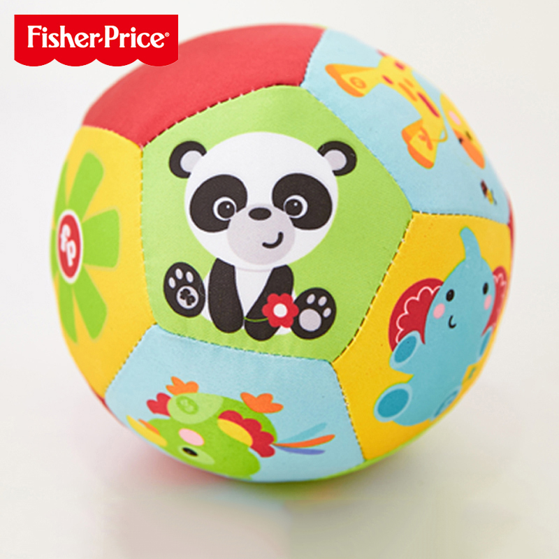 Fisher-Price 婴儿手抓球手摇铃铛球类玩具动物认知球训练触感布球6-12个月 12.7