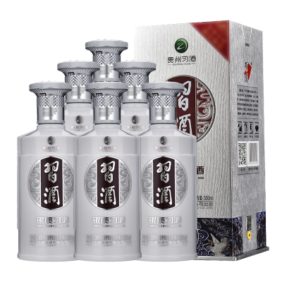 XIJIU 习酒 贵州 習酒 银质 53度 500ml*6瓶 整箱装白酒 口感酱香型 652元