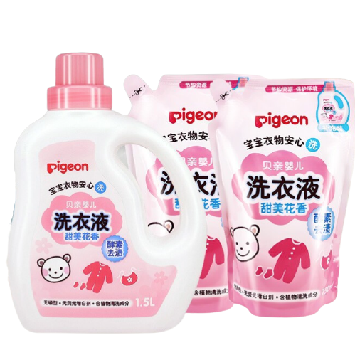 Pigeon 贝亲 婴儿（甜美花香）洗衣液促销装(1.5L瓶装+750ml*2补充装）PL404 38.68