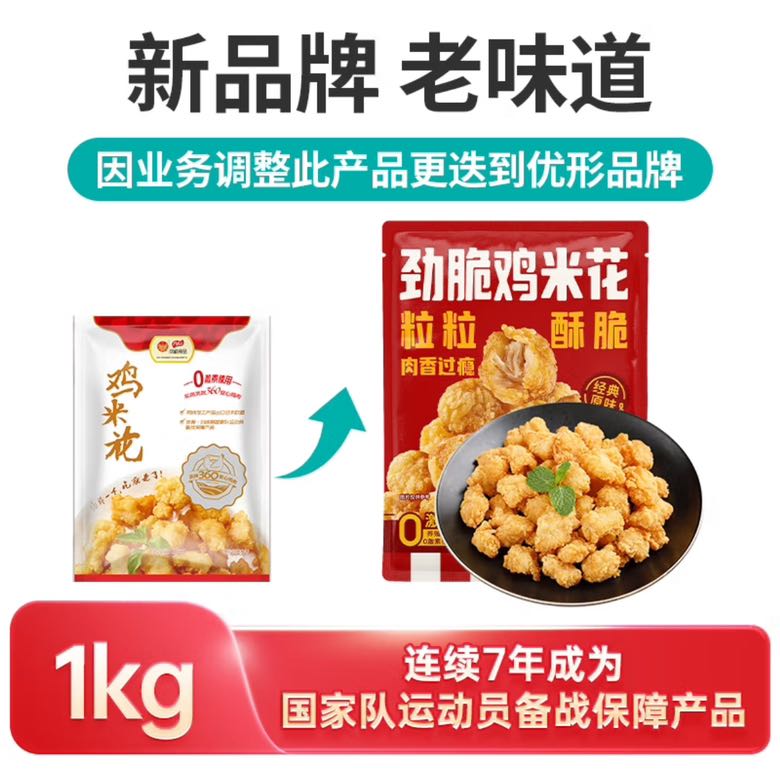 凤祥食品 鸡米花 1kg 16.71元（需买4件，需用券）