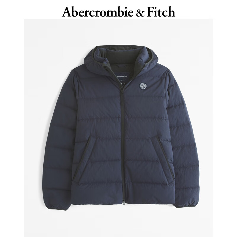 Abercrombie & Fitch 男装24冬季新款抗风羽绒服黑色夹克外套KI132-4149 藏青色 ￥548