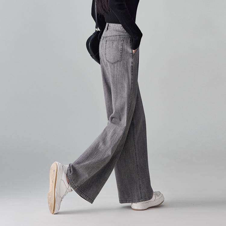 索菲丝尔 高腰显瘦大廓形牛仔裤 129元