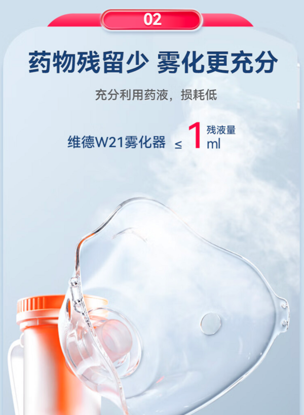 WELLDAY 维德 家用医用压缩雾化器 KE-W21儿童家用，雾大易吸收，3.9um级雾化！