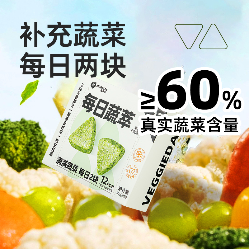 补充蔬菜膳食纤维：Moodles 每日蔬萃冻干蔬 30g 20元（需用券）