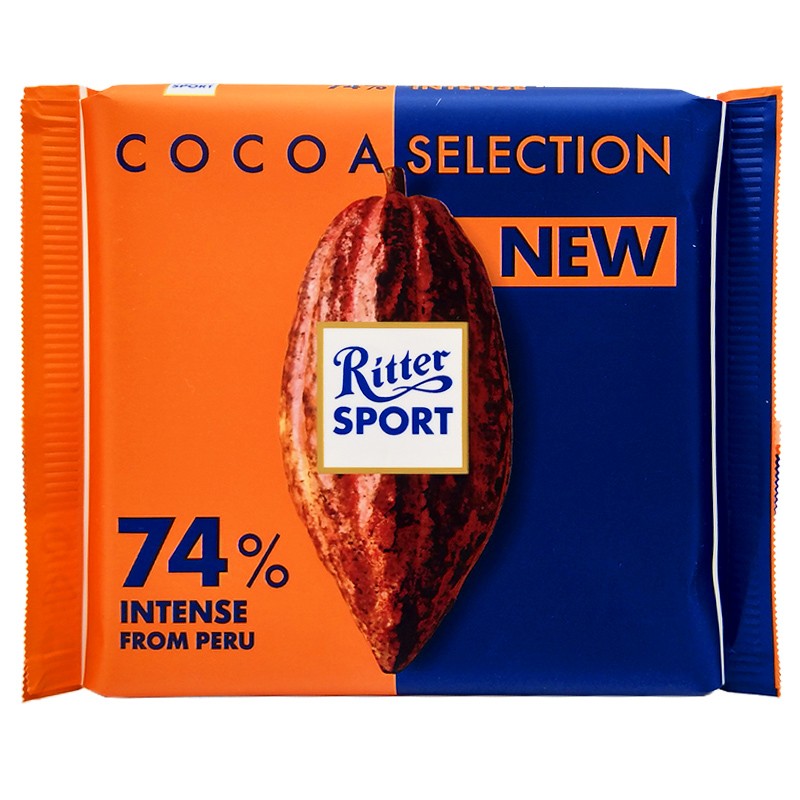 Ritter SPORT 74%浓醇黑巧克力 100g 10.71元