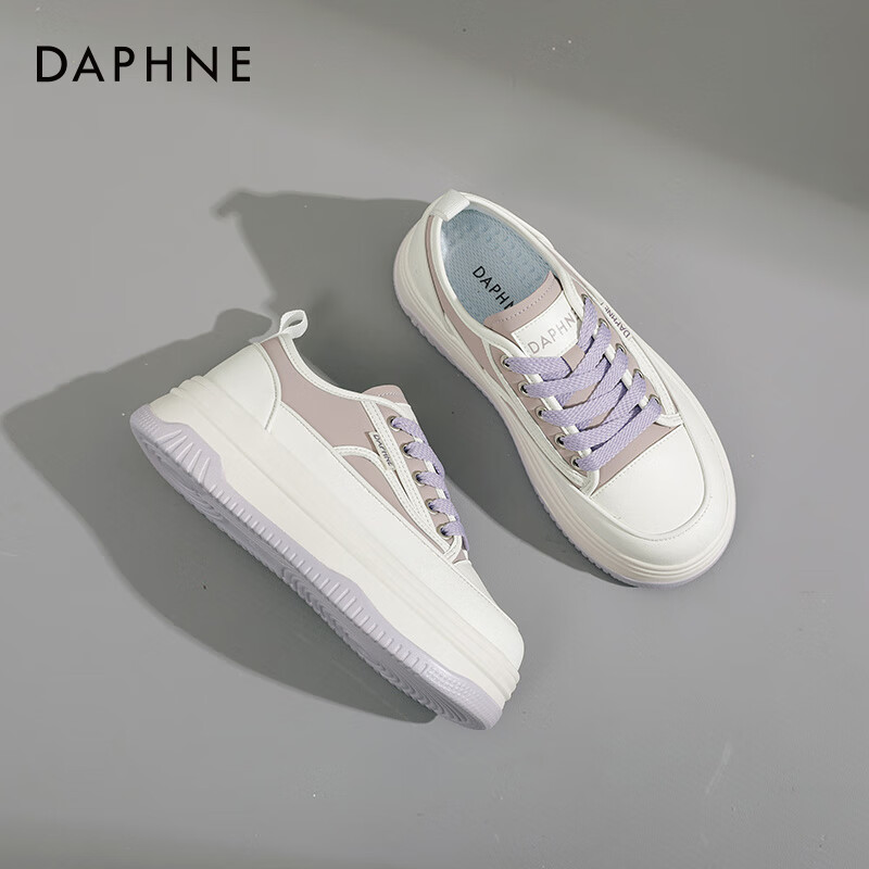 DAPHNE 达芙妮 厚底增高小白鞋 3024101066 99.9元包邮（需用券）