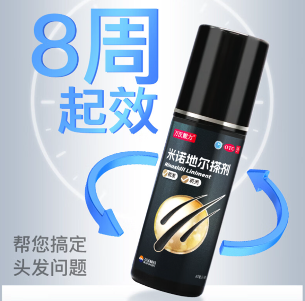 万汉靓力 米诺地尔搽剂 5% 60ml/瓶 用于治疗男性型脱发