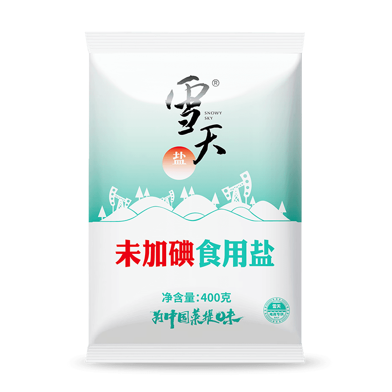 雪天盐不加碘盐400g食用盐调味品天然岩盐家用批发食盐无碘盐 未加碘深井