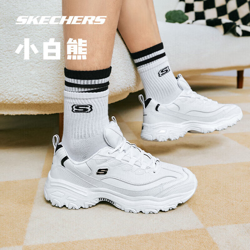 PLUS会员：SKECHERS 斯凯奇 D'Lites 女子休闲运动鞋 11931/WBK 206.75元（需凑单，双