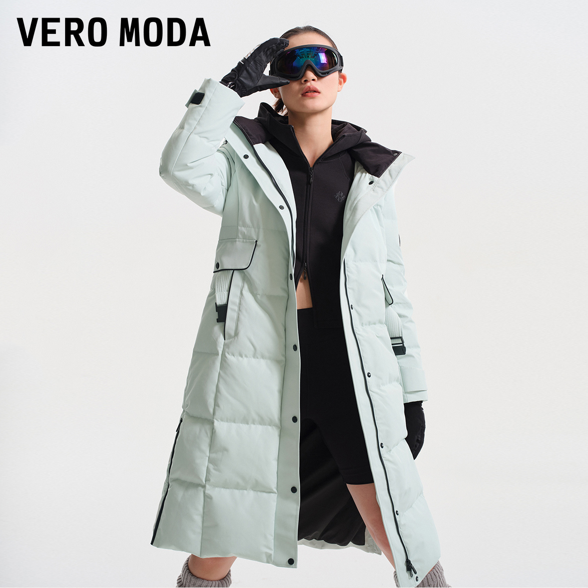 VERO MODA 羽绒服24冬新款户外90白鸭绒三防面料长款外套324412001 1134.69元