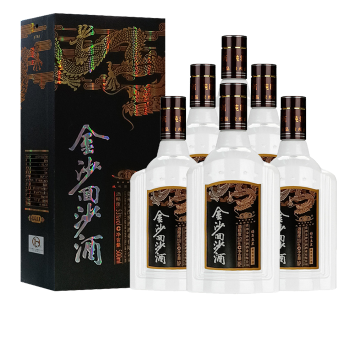 JINSHA 金沙 回沙酒 钻石五星 酱香型白酒 53度 500mL 6瓶 整箱装 444.76元（需用