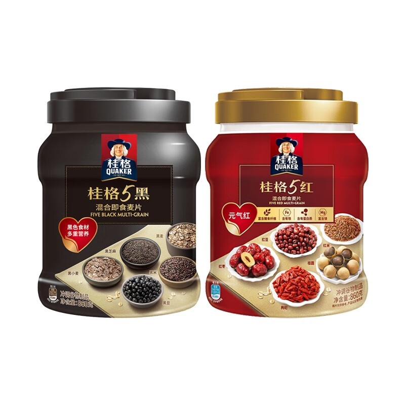 QUAKER 桂格 5黑混合即食燕麦片860g 49.9元（需用券）