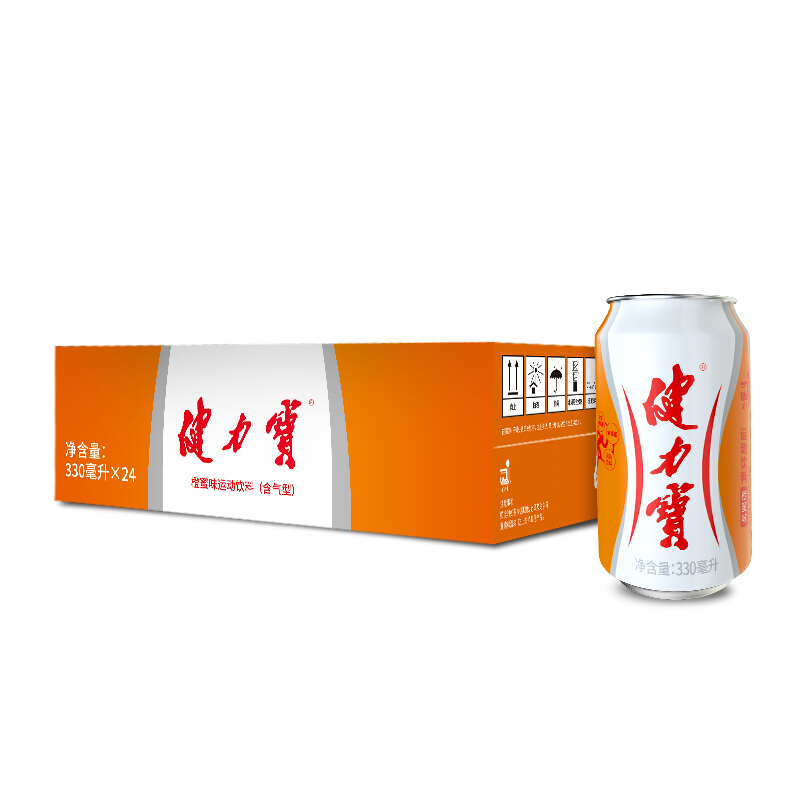 JIANLIBAO 健力宝 橙蜜味电解质运动碳酸蜂蜜饮料汽水330ml*24罐整1箱 59.9元