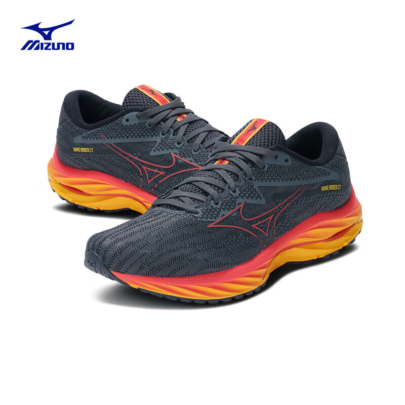 Mizuno 美津浓 WAVE RIDER 27 男女款跑步鞋 100092801101 270.12元（需买2件，需用券）