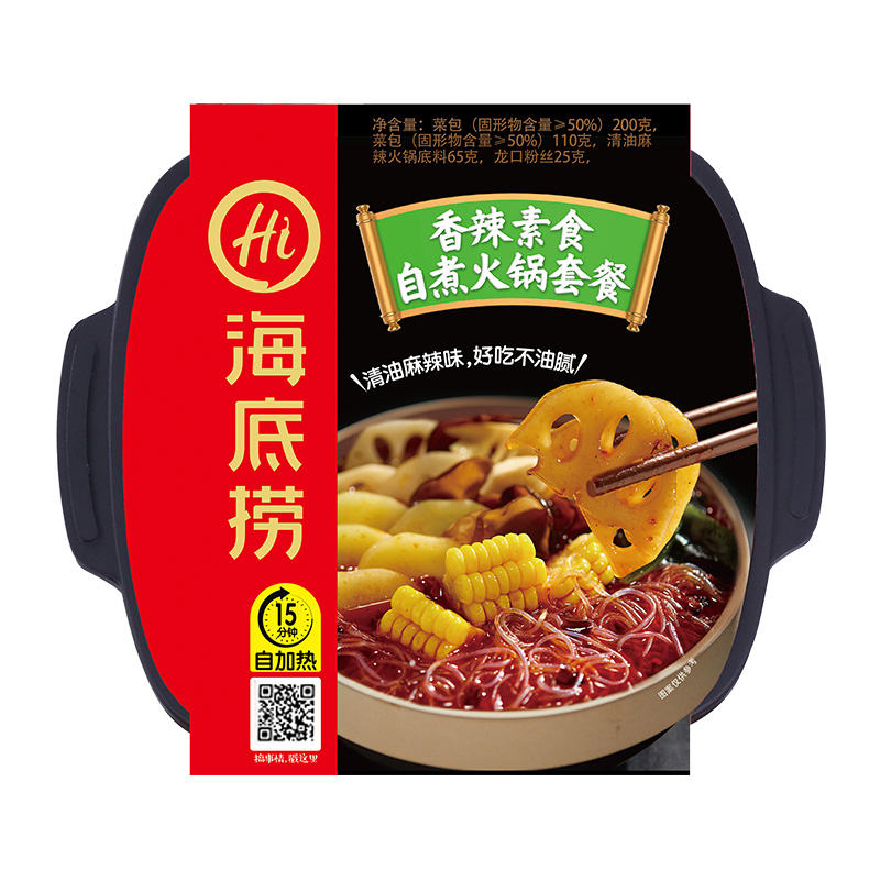 88VIP：海底捞 香辣素食自热火锅400g套餐 12.98元（需买4件，需用券）