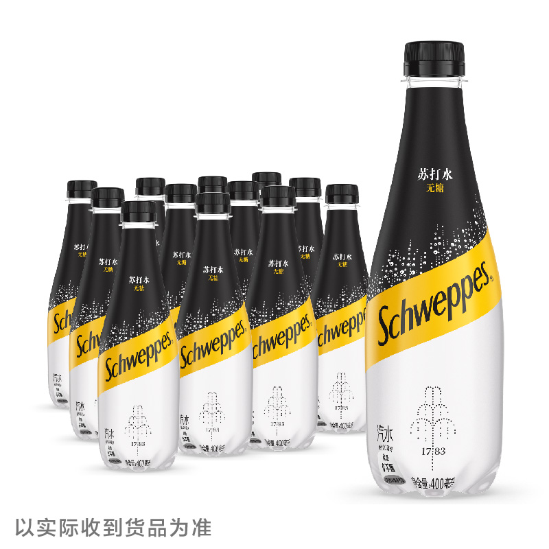 百亿补贴：Schweppes 怡泉 可口可乐怡泉苏打水400ml*12瓶原味无糖饮料苏打水气