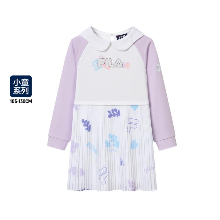 FILA 斐乐 女小童（105-130）裙子女童基础休闲针织连衣裙（含短裤） 229元