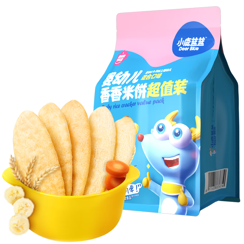 plus会员:小鹿蓝蓝 婴幼儿香香米饼 120g(60片) 12.6元（返6元超市卡后）