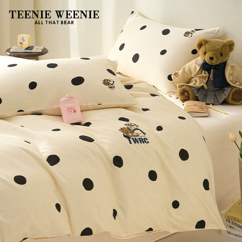 TEENIE WEENIE TeenieWeenie奶油风波点小熊全棉四件套 ￥269