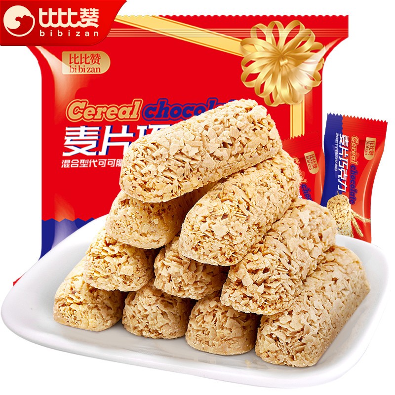 PLUS会员：bi bi zan 比比赞 BIBIZAN）燕麦片巧克力500g*3 19.77元包邮（双重优惠）