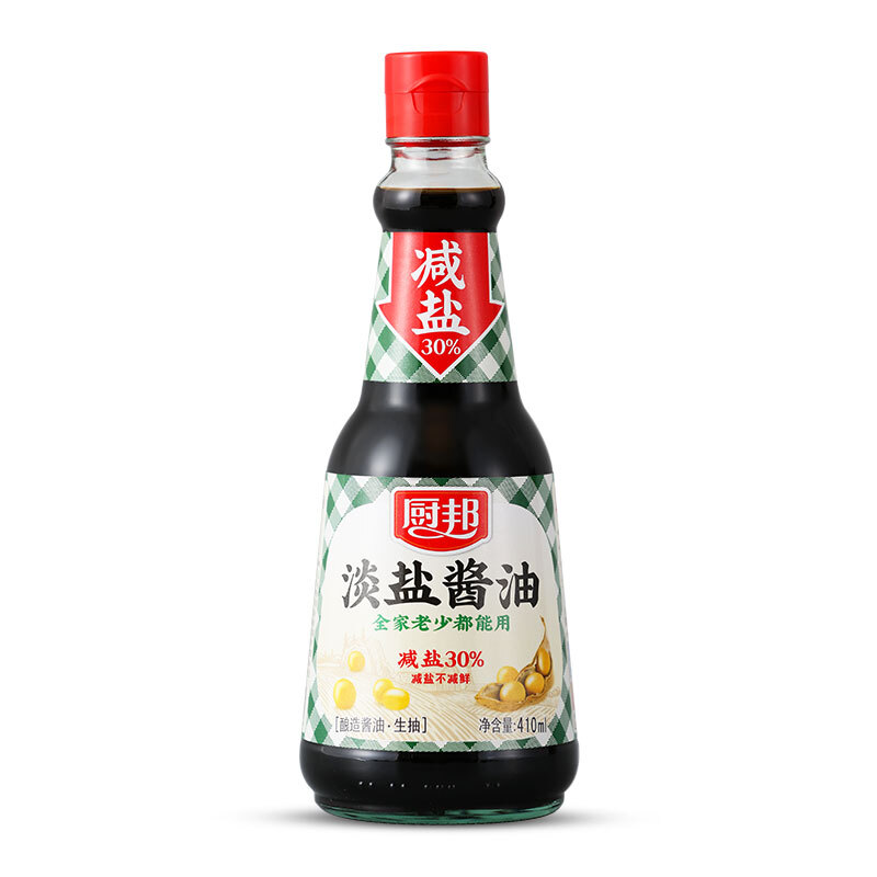 厨邦 二级淡盐酱油 410ml 6.8元