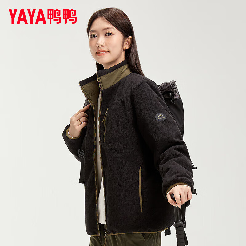 YAYA 鸭鸭羽绒服 鸭鸭（YAYA）羽绒服短款2024冬季新款双面穿简约时尚百搭男