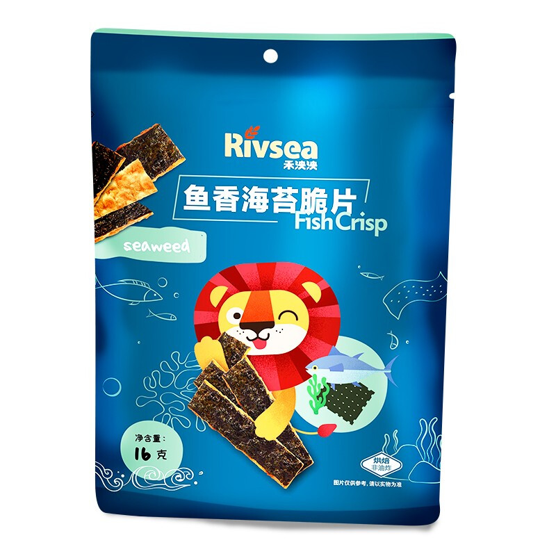 Rivsea 禾泱泱 鱼香海苔脆片 16g 10.35元