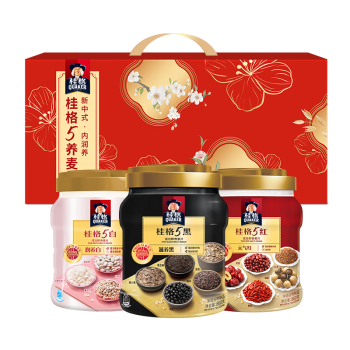 QUAKER 桂格 5养燕麦片礼盒2580克(5黑克+5红860克+5白860克)新年礼盒年货 ￥99.89