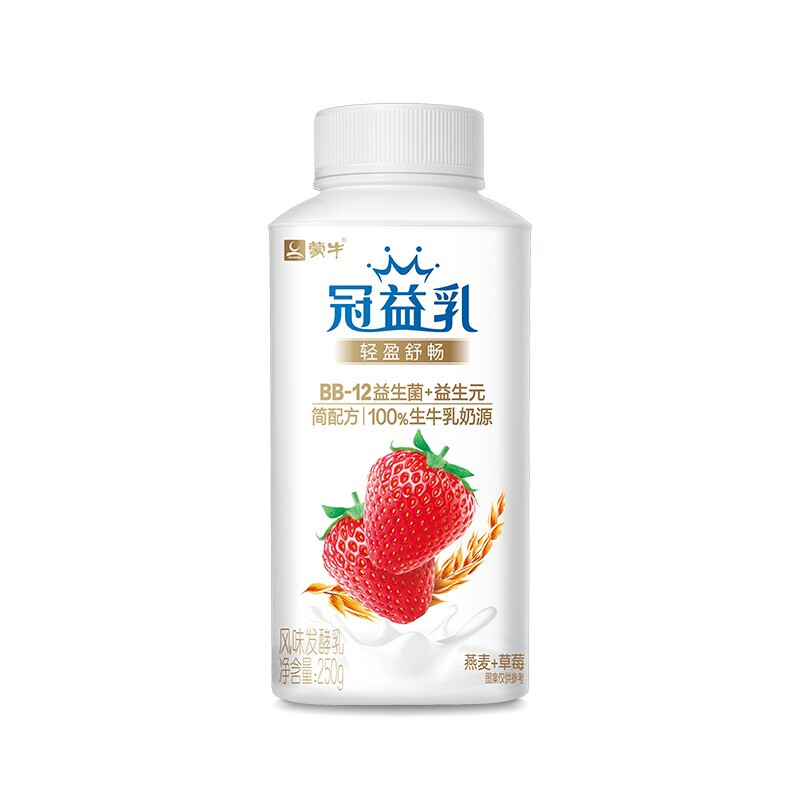 MENGNIU 蒙牛 冠益乳生牛乳发酵活性益生菌低温酸奶燕麦草莓味250g*4 14.93元（