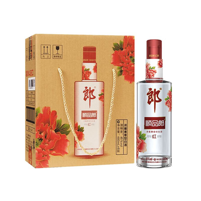 plus会员:郎酒 顺品郎红顺 浓酱兼香型 45度 480mL 6瓶 207.61元（需领券）