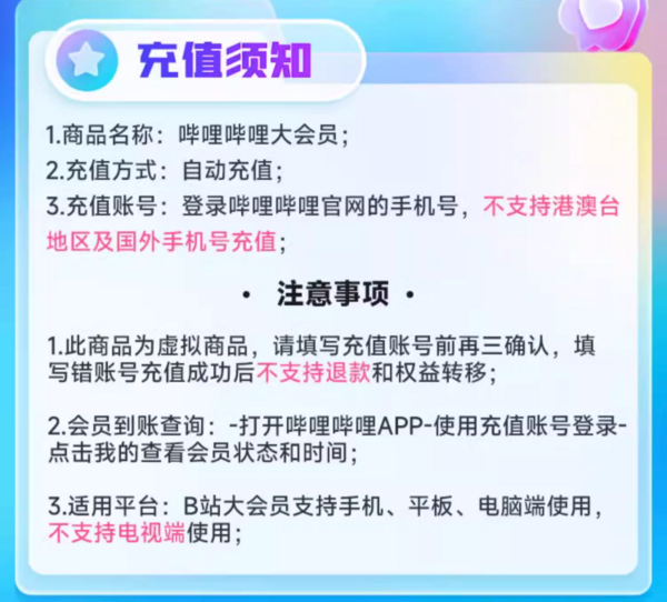 bilibili 哔哩哔哩 大会员 13个月 官方直充