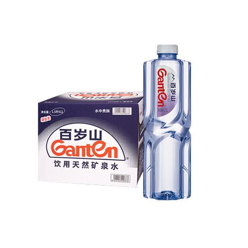 Ganten 百岁山 饮用天然矿泉水 1.5L*12瓶 整箱装 1箱装 48.6元（需买2件，需用券