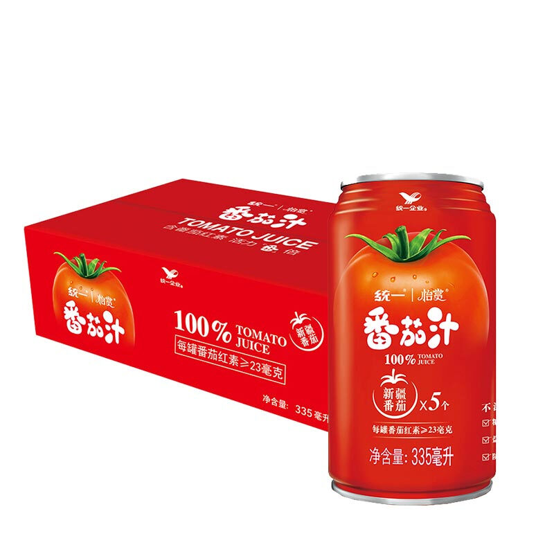 统一 番茄汁 0脂 335ml*24罐 58.55元（需用券）