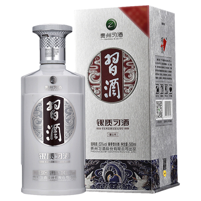 习酒 贵州习酒纯粮食酒国产白酒银质第三代500ml*1瓶53度酱香型宴请 ￥112.1