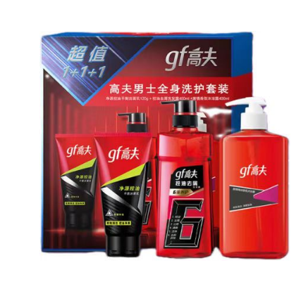 gf 高夫 洗护套装 洁面120g+洗发水400ml+沐浴400ml 50.1元（需用券）