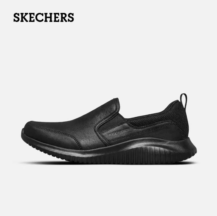 SKECHERS 斯凯奇 皮鞋男一脚蹬商务休闲鞋新品百搭软底透气舒适通勤男鞋 全