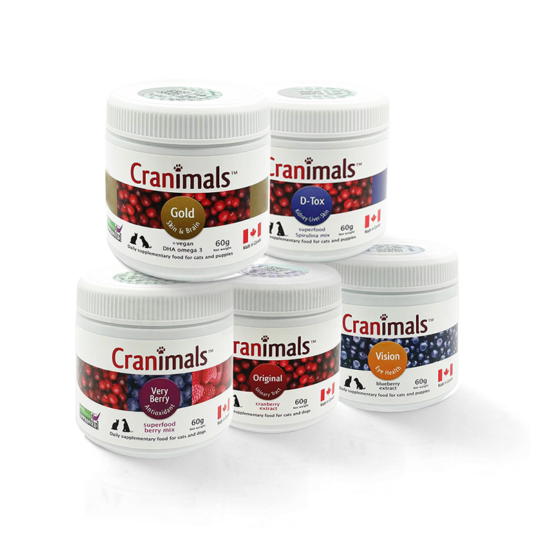 CRANIMALS 克雷蒙 进口抗氧化宠物泌尿健康植物蔓越莓粉60g 114元（需用券）