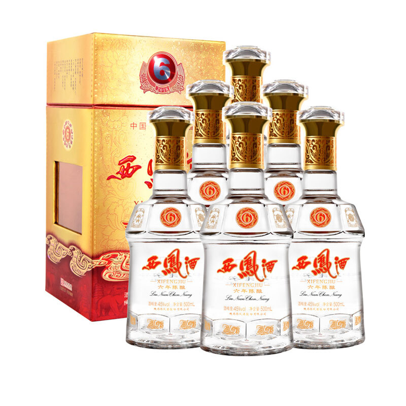 西凤酒 6年 六年陈酿 45度 500ml*6瓶 整箱装 凤香型白酒 752.06元（需用券）